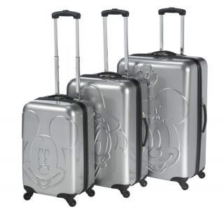 Heys USA 4WD Disney Mickey Embossed Faces 3PC Spinner Luggage Set