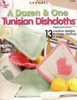 13 Tunisian Dishcloth Crochet Patterns Heart Apple Diamonds Pattern