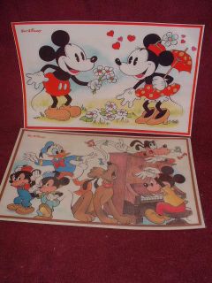 Set of Four 4 1980s Walt Disney Collectible Placemats