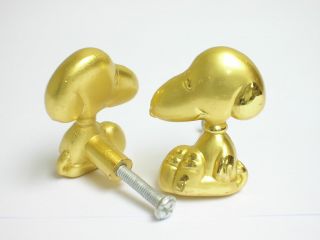 Golden Colour Peanuts Snoopy Metal Cabinet Door Knobs