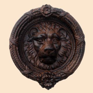 Large Lion Head Lions Antique Cast Iron Door Knocker