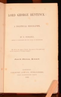  copy of Lord George Bentinck; A Political Biography by B. Disraeli