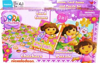 Dora The Explorer 3 in 1 Game Puzzle Card Game Pack