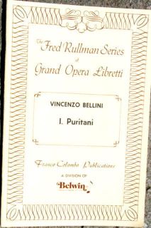 Libretto I Puritani by Bellini Italian English Opera Lyrics