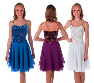  /12 Tall Sixo White Gold Blossoms Cami Ice Dance Figure Skating Dress
