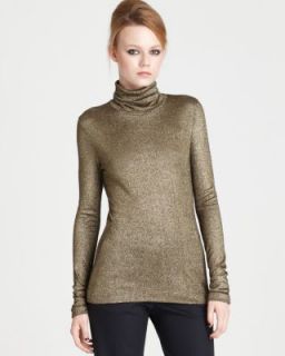 Diane Von Furstenberg New Eniola Gold Long Sleeve Turtleneck Sweater L