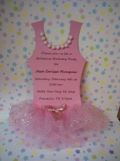 This is only 1 Princess Ballerina with tutu party invitation