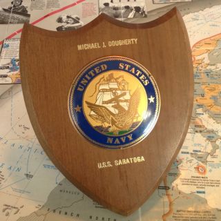  Saratoga SHIP Plaque Named to Michael J Dougherty WW2 Veteran