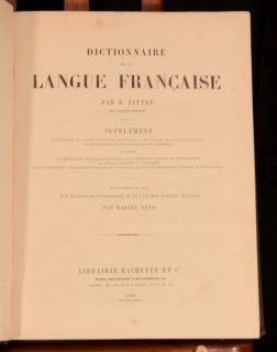 1883 5VOL Dictionnaire de La Langue Francaise by Littre 4VOL with