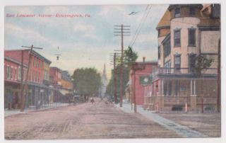 downingtown pa view of east lancaster ave postcard is in good