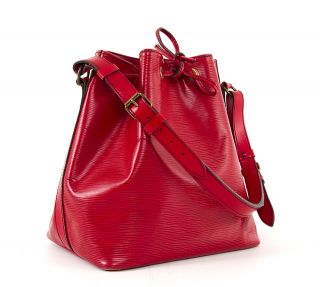 Louis Vuitton Red Epi Leather Petite Noe Drawstring Bag