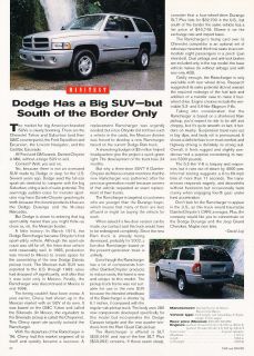 2000 Dodge Ramcharger Truck Mexico Classic Article D164