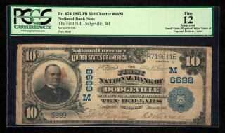 10 1902 Dodgeville Wisconsin Wi National Currency Bank Note Bill