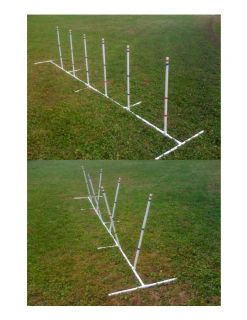 Dog Agility Equipment Weave Poles Adj Angle Spacing