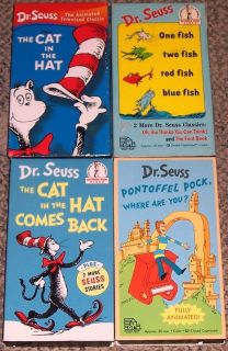 DR. SEUSS Lot of 4 Videos VHS ~ Cat in the Hat, Pontoffel Pock, Where
