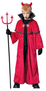  Satan Lucifer Gothic Red Robe Dress Up Halloween Child Costume