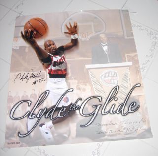  20 X 18 poster honoring Clyde Drexler induction to B Ball Hall of Fame