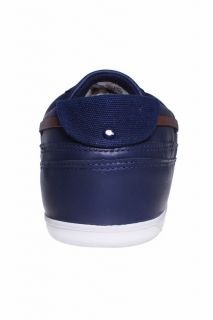 Lacoste Mens Shoes Dreyfus EO Dark Blue Brown Leather 7 24SPM12122L8