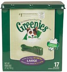 greenies treat tub large 17 ct dog treats