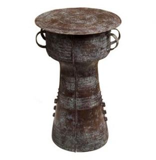Antique Bronze Reproduction Thai Rain Drum Table Large
