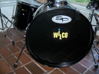  Percussion SP Drum Set Black Hardware Cymbals Pick Up Junior Drums