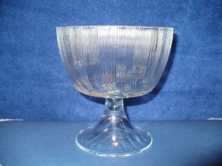 Vintage Ftda Crystal Glass Footed Compote Candy Nut Dish Made in USA