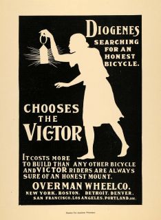 1896 Ad Diogenes Overman Wheel Victor Bicycle Bike Accessory Search