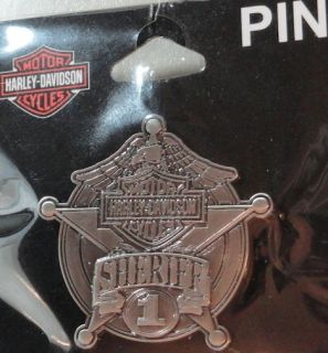 Harley Davidson Motorcycles Police Sheriff Badge Pewter Pin New w Card