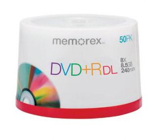 New 50 Blank Memorex DVD R DL Dual Layer 8 5GB 8x 50 Pack Discs SEALED