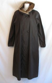 Mycra Pac Donatella Black Chic Stylish Long Packable Rain Coat Size s