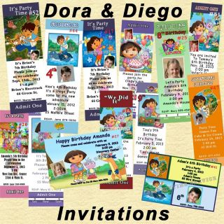 Dora & Diego Birthday Invitations 20 each w/Envelopes Personalized