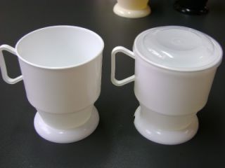 30 x 9oz Disposable Black Hot Party Tea Cups SIP Lids