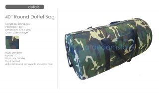 Huge 40 Round Camo Duffle Duffel Bag Bags Camouflage