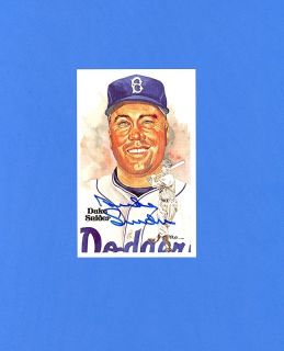 Duke Snider Dodgers 1981 Perez Steele Signed Autograph Auto Postcard
