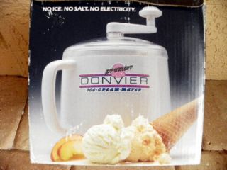Donvier 1 Quart Hand Crank Ice Cream Maker White in Box