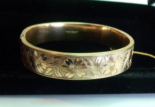 VICTORIAN 1930S DUNN BROTHER GOLD OVER STERLING EMBOSSED FLORAL