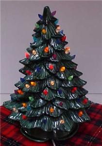 Vintage Doc Holliday Mold 1981 Ceramic 2 PC Lighted Christmas Tree 16
