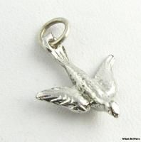 Dove Charm Flying Bird Relgious Peace Hope Sterling Silver Estate