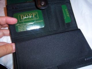 dopp leather checkbook wallet black