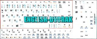 These Dvorak   English keyboard stickers can be both   the easiestas