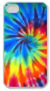 iPhone 4 4S Clear Border Hard Case Tie Dye Spiral Hippy