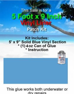 foot Blue Swimming Pool Vinyl Liner UNDERWATER Repair Patch Kit