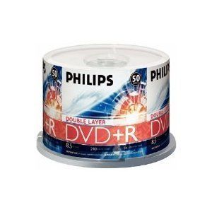 50 Pcs Philips Dual Double Layer DVD R DL 8x