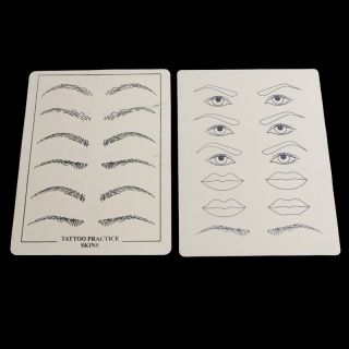 Pcs Designs Eyebrow Lips Tattoo Practice Skins Synthetic Flexible