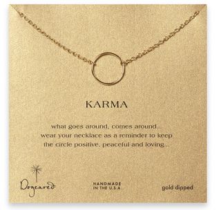 Dogeared Large Smooth Karma Necklace 18 in Gold