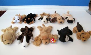1994 97 Ty Beanie Babies Dogs Collection Lot of 10 Mint with Tags