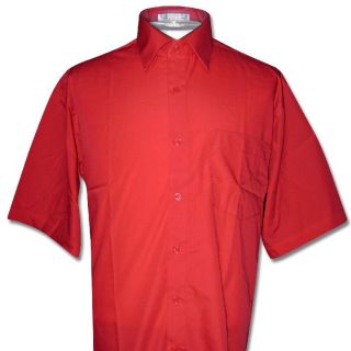 Mens Short Sleeve Red Color Dress Shirt Size Small New