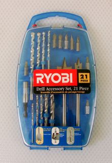 Ryobi 21pc Drill Bit Accessory Set NEW Spade Split Masonry + More