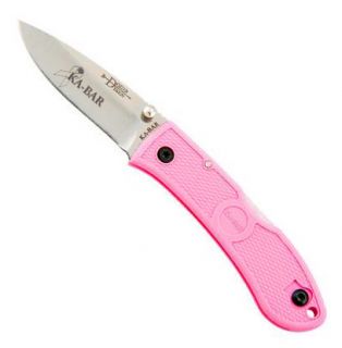 Ka Bar Mini Dozier Folding Hunter Knife with Pink Handle 4072pk New