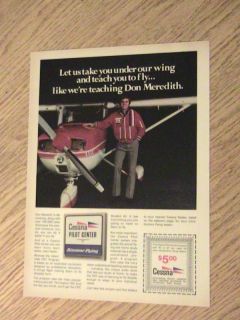 1973 Cessna Airplane Advertisement Don Meredith Ad Man